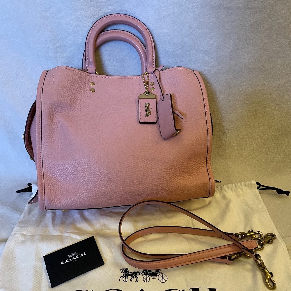 Coach 1941 Rogue 31 Peony Pink Glovetanned Pebble Leather 38124 Top Handle Bag